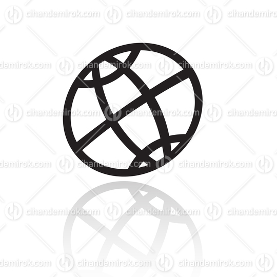 Black Simplistic Globe Symbol with a Reflection
