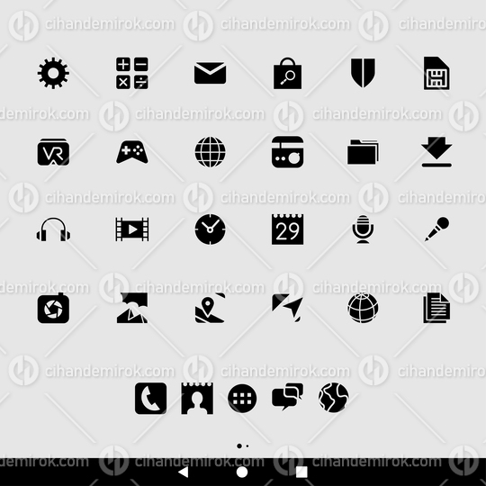 Black Smartphone App Icons in Simplistic Designs