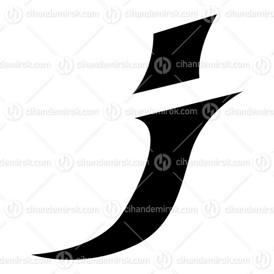 Black Spiky Italic Letter J Icon