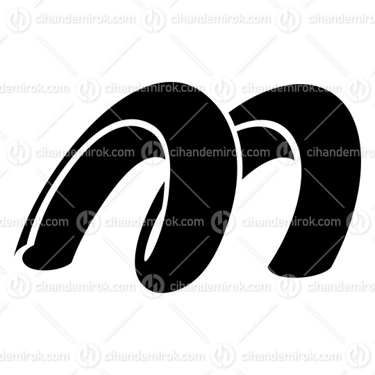 Black Spring Shaped Letter M Icon