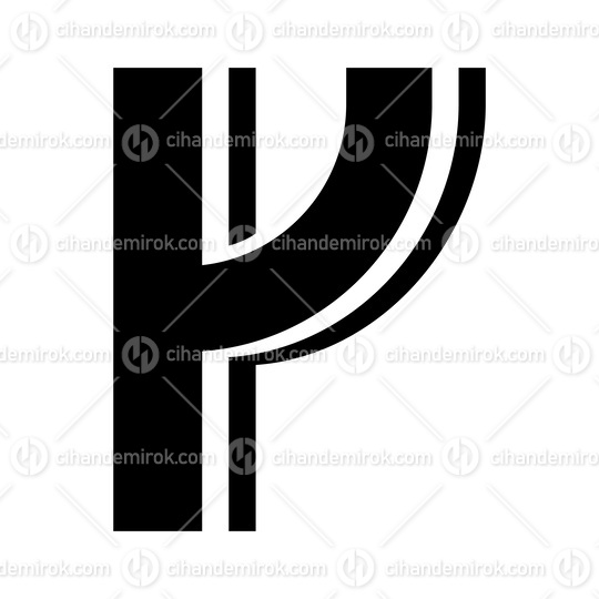 Black Striped Shaped Letter Y Icon