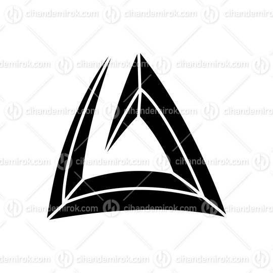 Black Triangular Spiral Letter A Icon