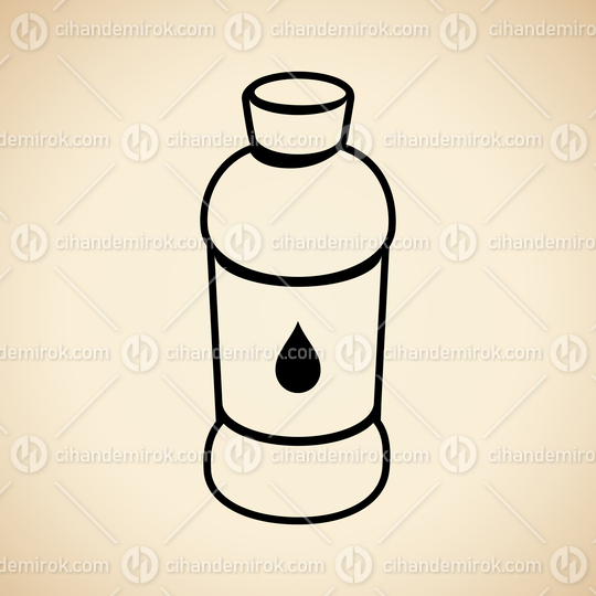 Black Water Icon isolated on a Beige Background Vector Illustration