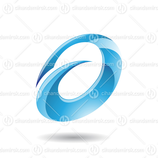 Blue Abstract Glossy Round Spiky Icon for Lowercase Letter A