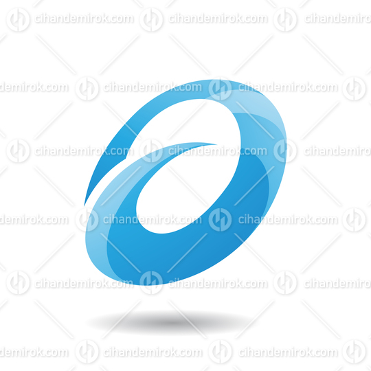 Blue Abstract Oval Spiky Round Icon for Lowercase Letter A