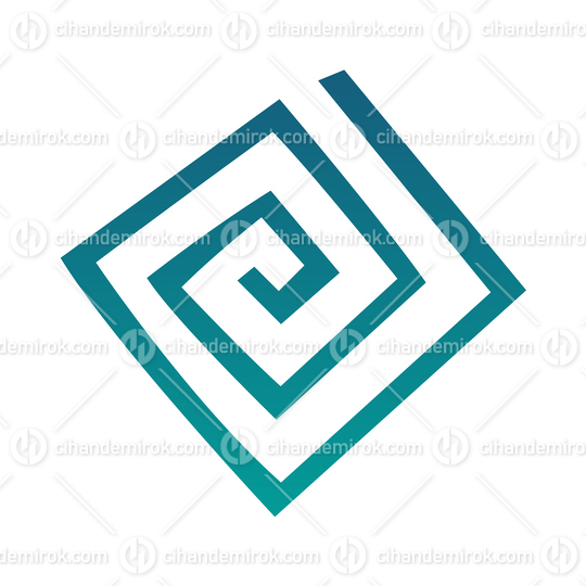 Blue Abstract Swirly Square Logo Icon - Bundle No: 095