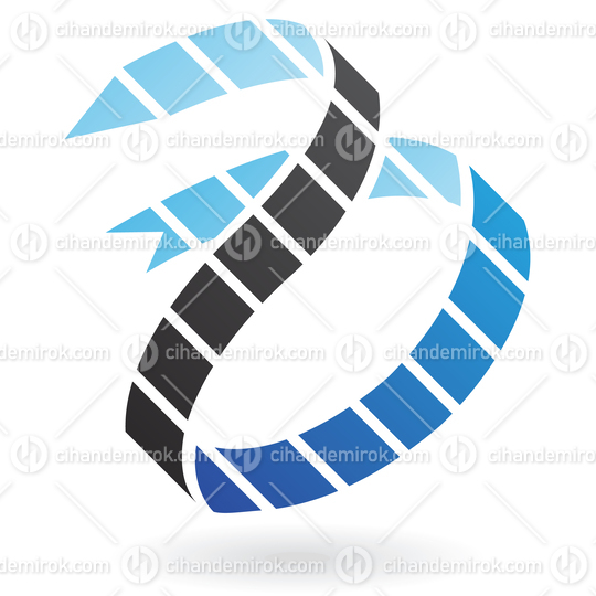Blue and Black Abstract Arrow Strip Logo Icon