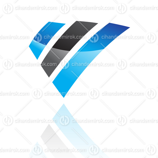Blue and Black Abstract Bars Logo Icon