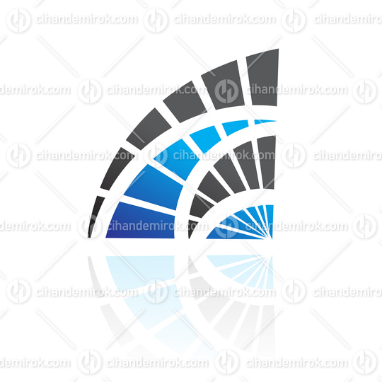 Blue and Black Abstract Hand Fan Logo Icon