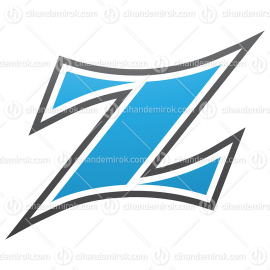 Blue and Black Arc Shaped Letter Z Icon