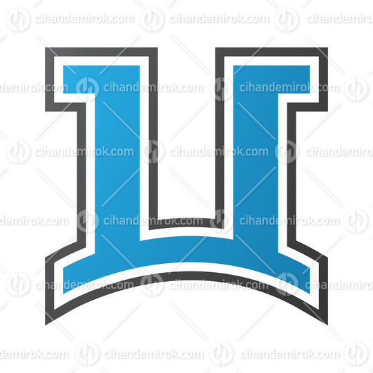 Blue and Black Arch Shaped Letter U Icon