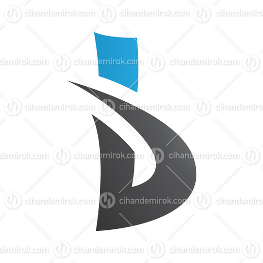 Blue and Black Bold Spiky Letter B Icon