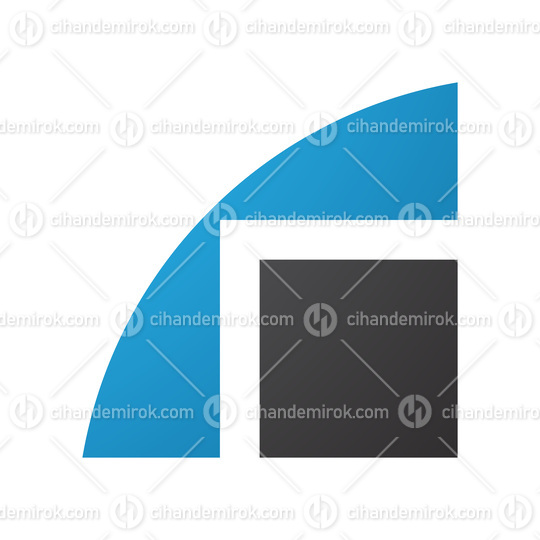 Blue and Black Geometrical Letter R Icon
