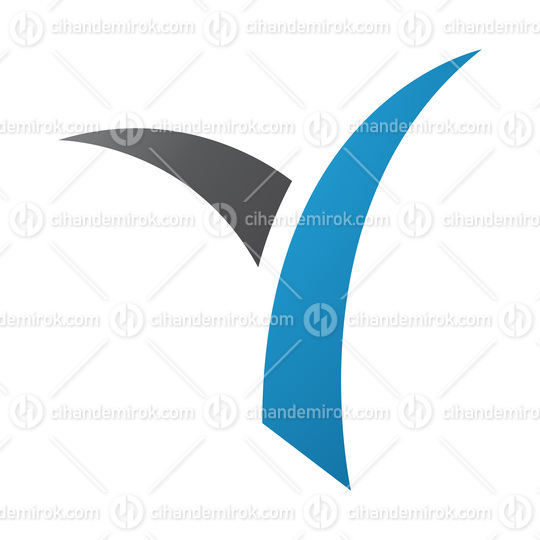 Blue and Black Grass Shaped Letter Y Icon