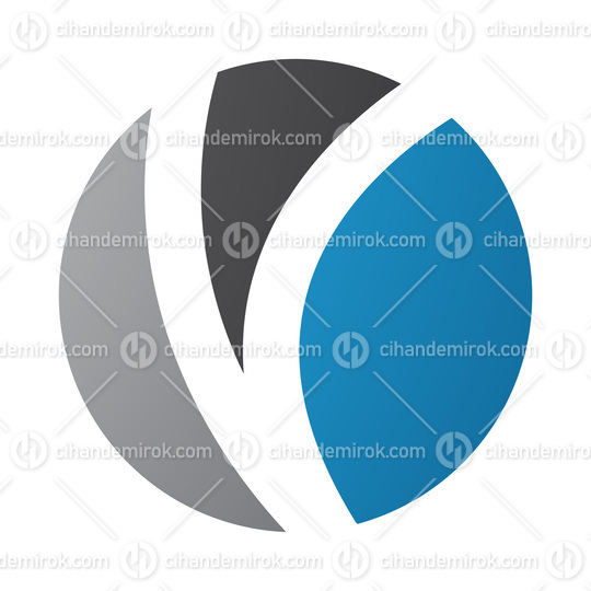 Blue and Black Letter O Icon with a V Shape