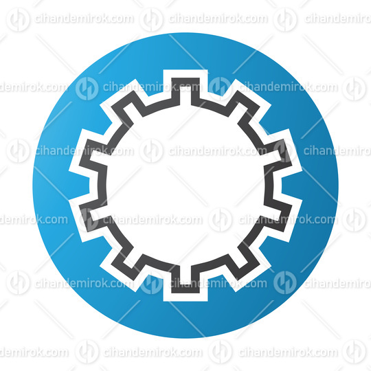 Blue and Black Letter O Icon with Castle Wall Pattern
