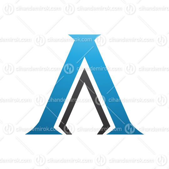 Blue and Black Pillar Shaped Letter A Icon