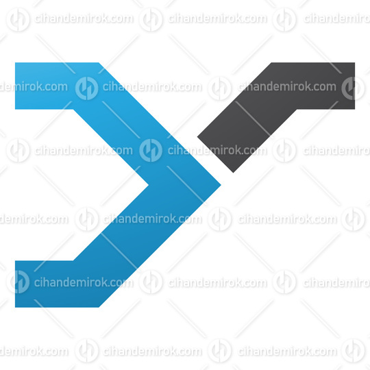 Blue and Black Rail Switch Shaped Letter Y Icon