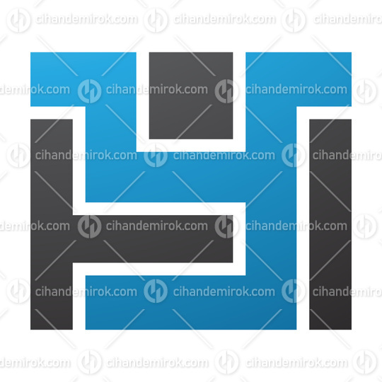Blue and Black Rectangle Shaped Letter Y Icon