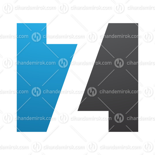 Blue and Black Rectangle Shaped Letter Z Icon