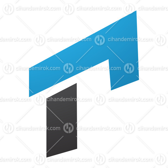 Blue and Black Rectangular Letter R Icon