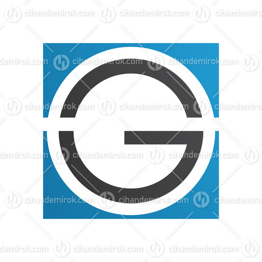 Blue and Black Round and Square Letter G Icon