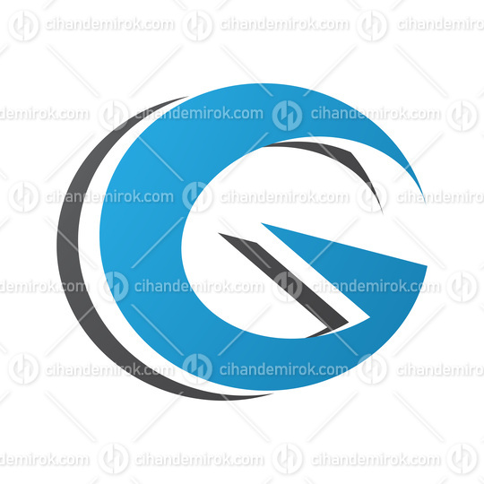 Blue and Black Round Layered Letter G Icon