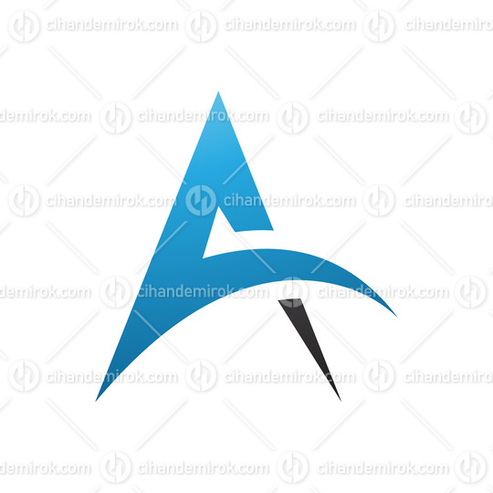 Blue and Black Spiky Arch Shaped Letter A Icon
