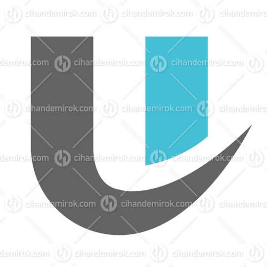 Blue and Black Spiky Letter U Logo Icon - Bundle No: 075