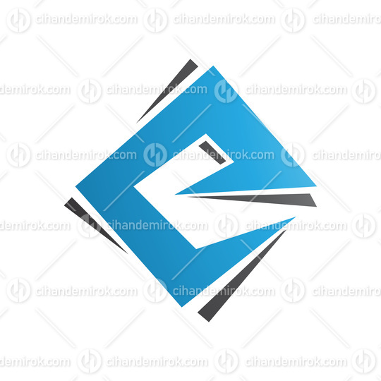 Blue and Black Square Diamond Letter E Icon