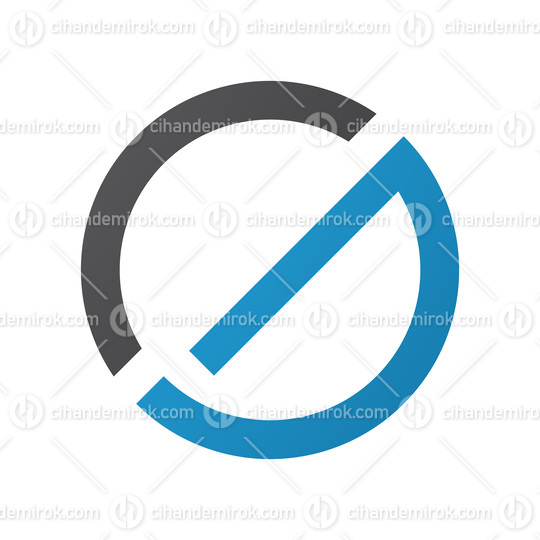 Blue and Black Thin Round Letter G Icon