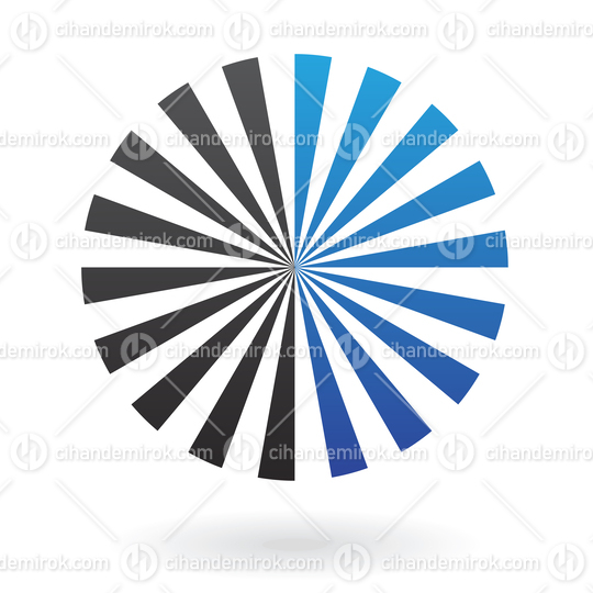 Blue and Black Triangular Shapes Forming a Circle Abstract Logo Icon 