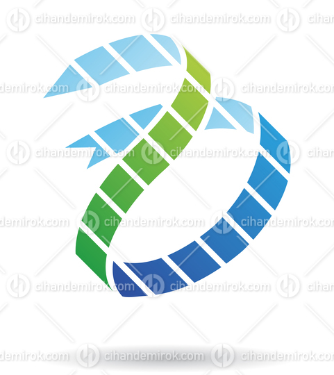 Blue and Green Abstract Arrow Strip Logo Icon