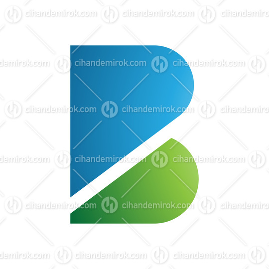 Blue and Green Bold Letter B Icon