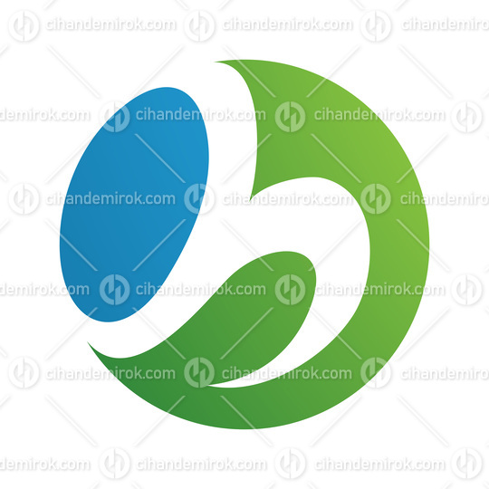 Blue and Green Circle Shaped Letter H Icon