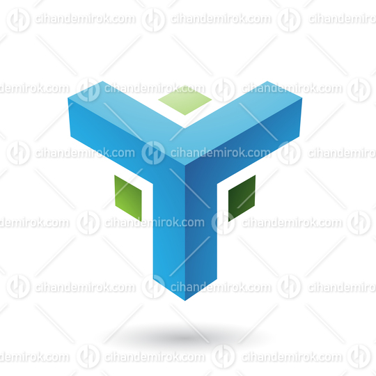 Blue and Green Futuristic Corner Shape Vector Illustration