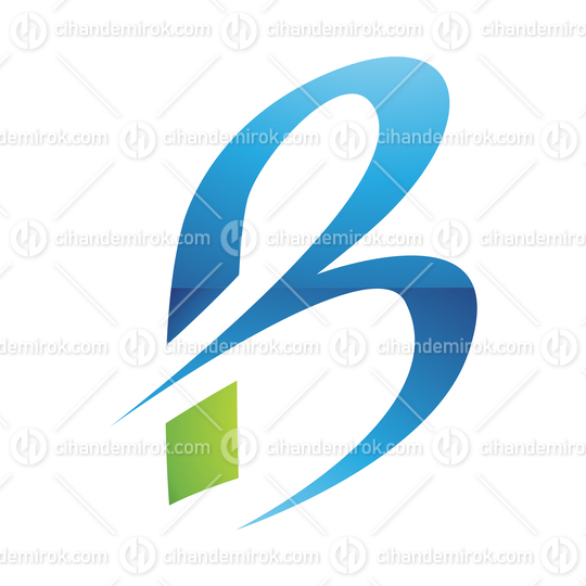 Blue and Green Glossy Curvy Letter B Logo Icon - Bundle No: 035
