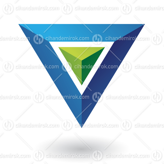 Blue and Green Pyramid Abstract Logo Icon