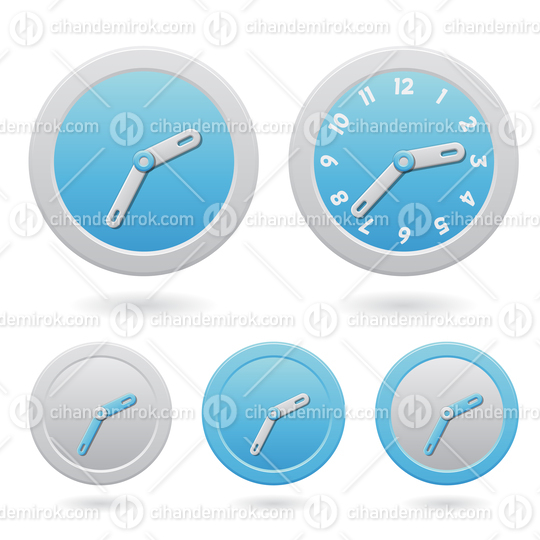 Blue and Grey Modern Analogue Clocks