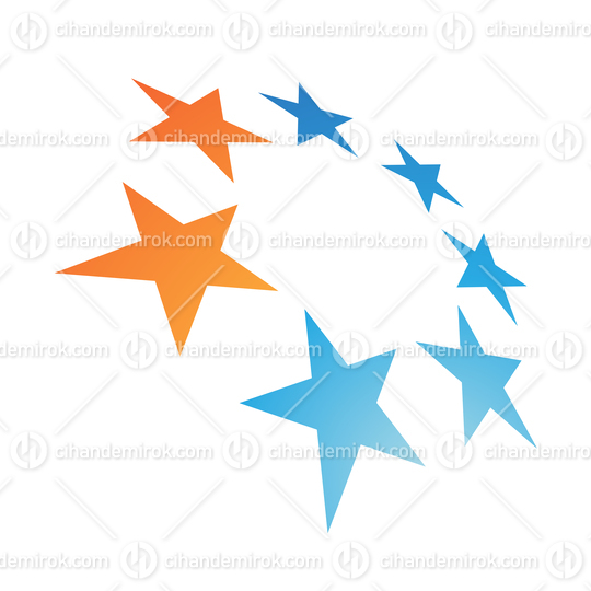 Blue and Orange Abstract Star Shapes Logo Icon - Bundle No: 124