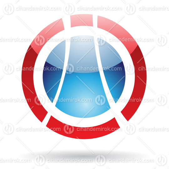Blue and Red Glossy Orbit Like Abstract Logo Icon
