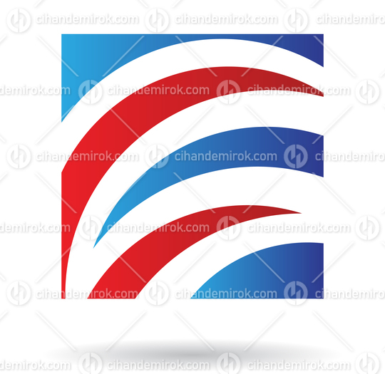 Blue and Red Grass Like Logo Icon