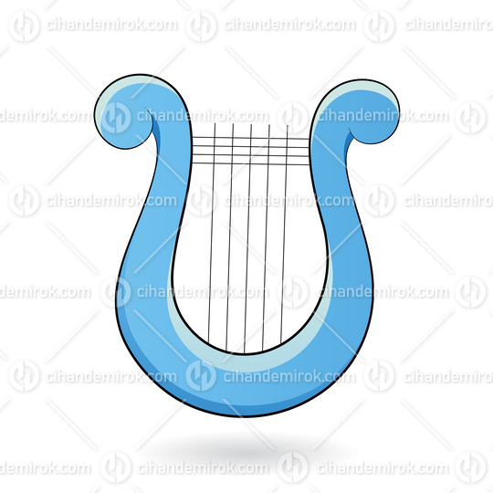 Blue Cartoon Harp Icon