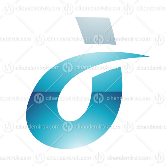 Blue Glossy Bold Spiky Letter D Logo Icon - Bundle No: 040