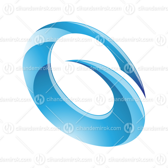 Blue Glossy Spiky Round Letter G or Q Logo Icon - Bundle No: 049