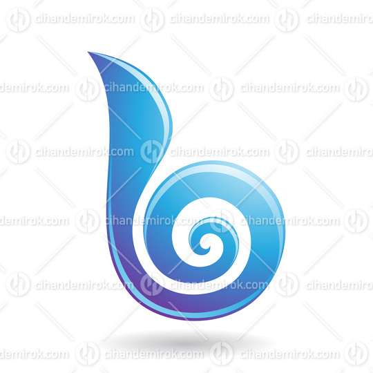 Blue Glossy Swirly Candy Shaped Letter B Icon