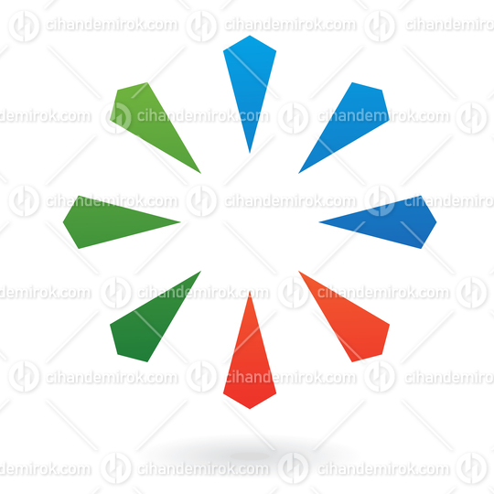 Blue Green and Orange Spiky Shapes Creating an Abstract Logo Icon 