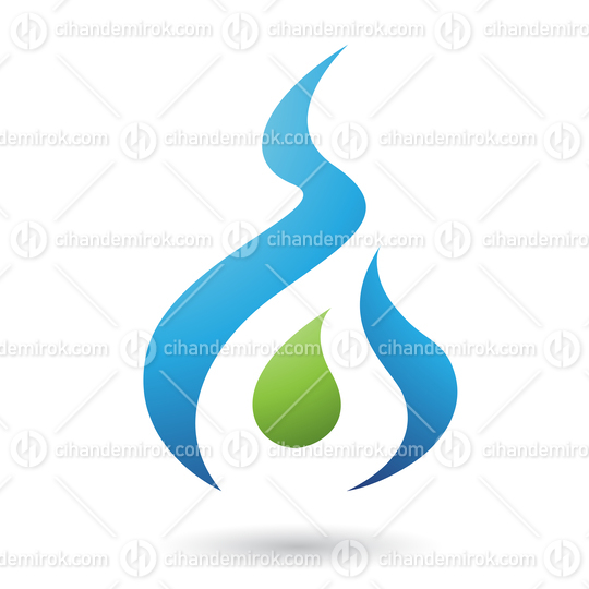 Blue Letter A Shaped Fire Icon Vector Illustration