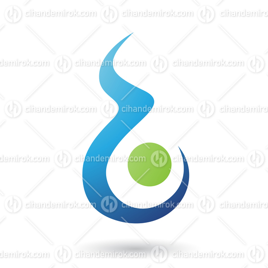 Blue Letter B Shaped Fire Icon Vector Illustration