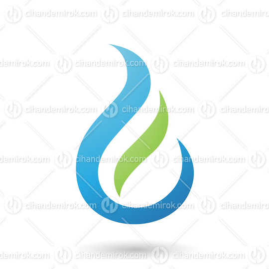Blue Letter E Shaped Fire Icon Vector Illustration